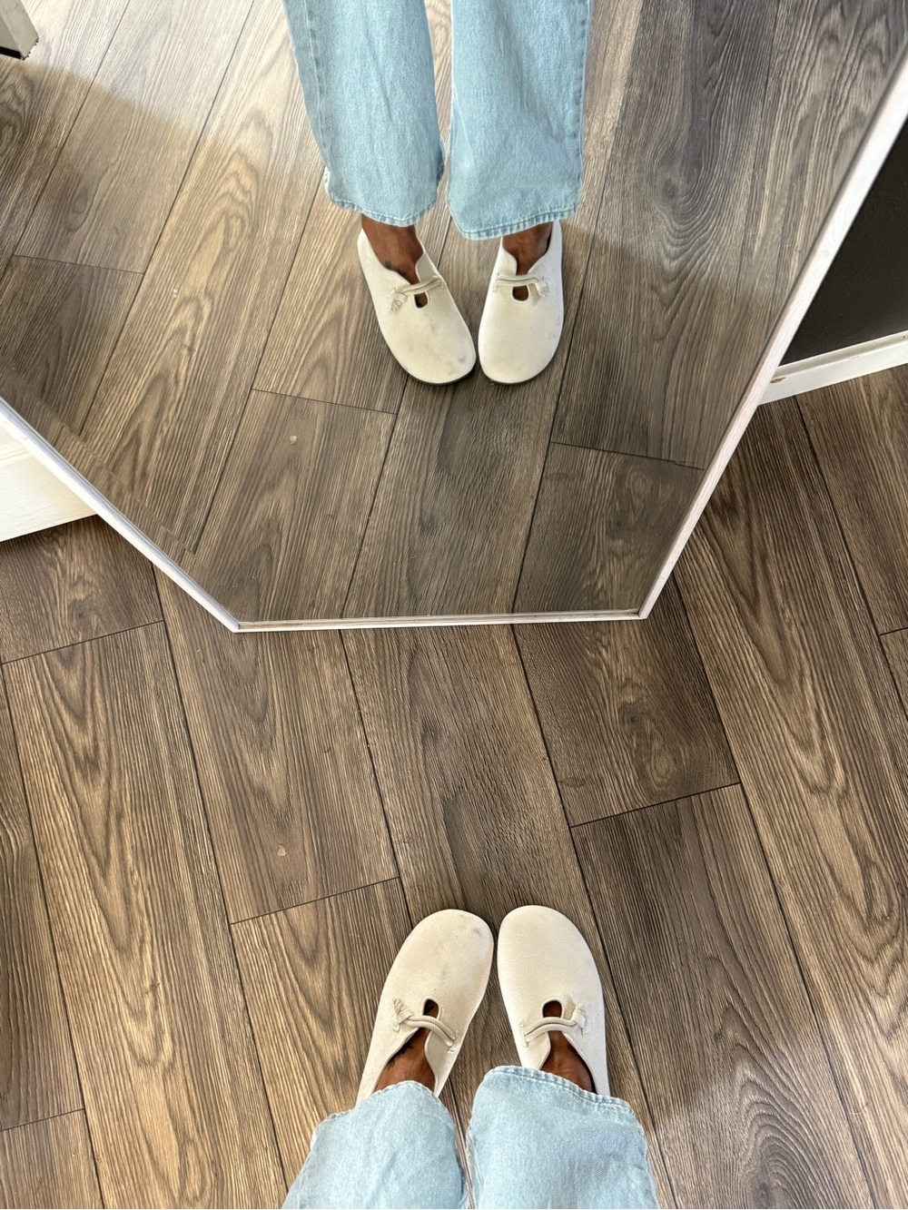 Cream Ivory Minimalist Ballet Flats Mary Jane Shoes EU 42 - Picture 10 of 12